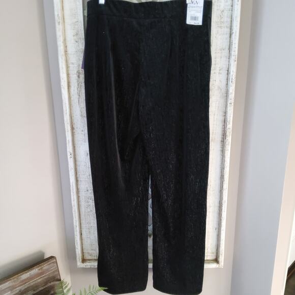 Gloria Vanderbilt Women's 14 Shape Effect Wide Leg Pant Black Metallic Glitter - Picture 6 of 9